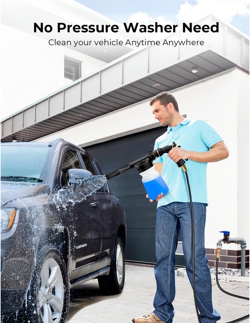 ARTIPOLY Car Wash Foam Gun + Microfiber Wash Mitt - Car Foam Sprayer - Foam Cannon for Hose - Spray Foam Gun Cleaner - Snow Foam Blaster for Cars, Boats, RVs, Foam Cannon Connects to Any Garden Hose - Image 3